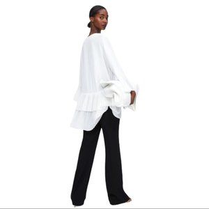 Zara Contrasting Pleated Blouse